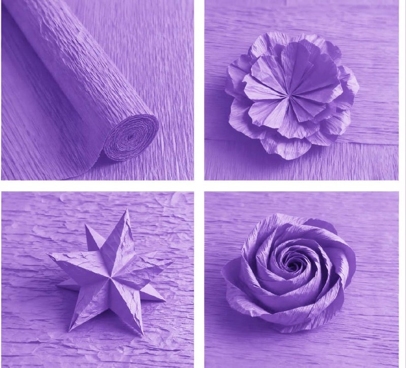 LCREATE LCREATE LCREATE Crepe Paper Roll 8.2ft Long 17 Inch Wide for Wedding Ceremony Various Large Festivals Decoration (27-Violet) - Image 2